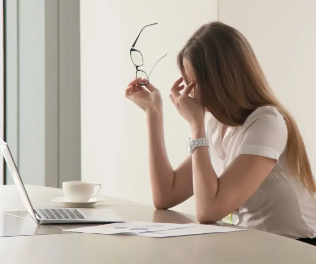 An image consultant being angry after making a mistake