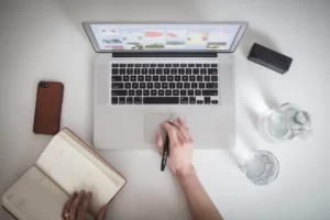 A computer and working tools to boost online presence